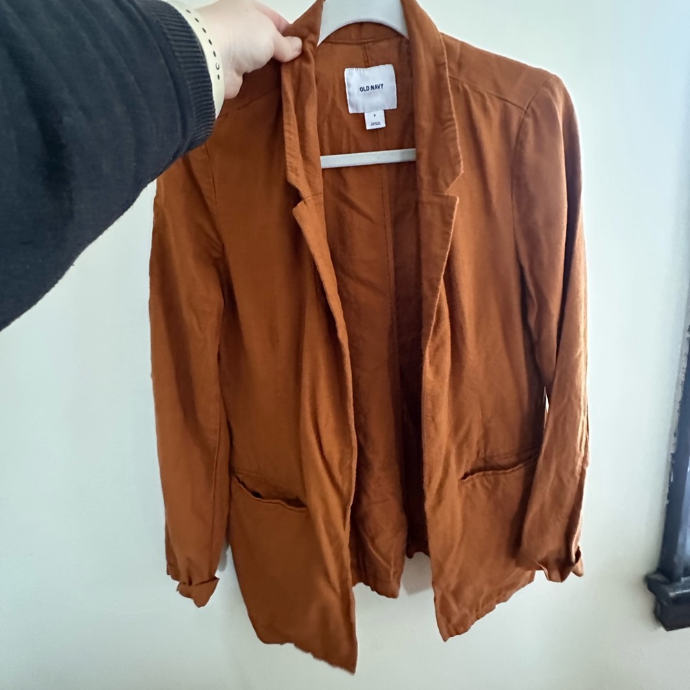 Linen blend rust orange Blazer